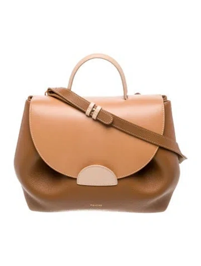 Pre-owned Polene Leather Numero Un Trio In Brown