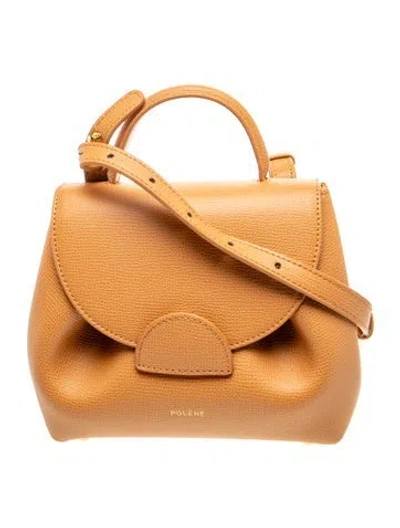 Pre-owned Polene Leather Numéro Un W/ Strap Nano W/ Tags In Neutral