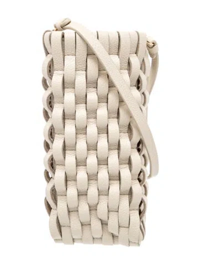 Pre-owned Polene Leather Onda Phone Case In Neutrals