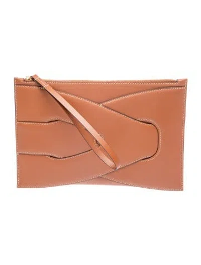 Pre-owned Polene Leather Pouch In Neutral