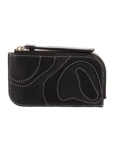 Pre-owned Polene Leather Printed Pouch In Black