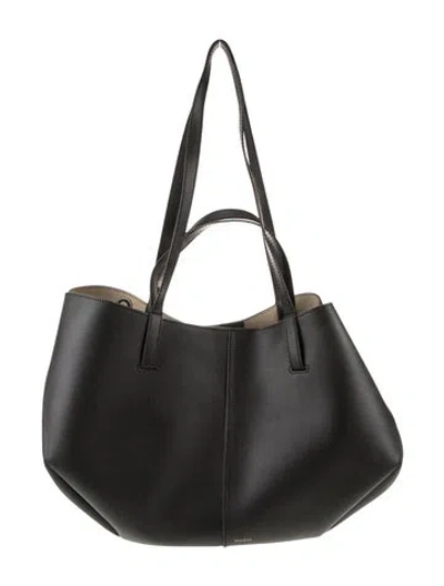 Pre-owned Polene Leather Shoulder Bag In Black