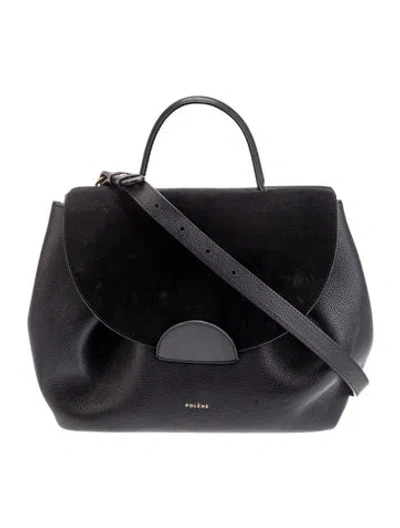 Pre-owned Polene Leather Shoulder Bag In Black