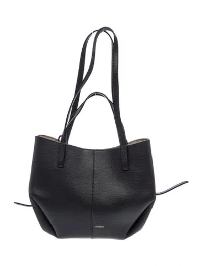 Pre-owned Polene Leather Shoulder Bag In Black