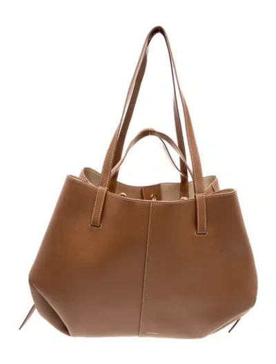 Pre-owned Polene Leather Shoulder Bag In Brown