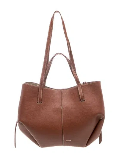 Pre-owned Polene Leather Shoulder Bag In Brown