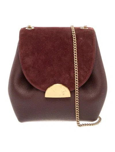 Pre-owned Polene Leather Shoulder Bag In Burgundy