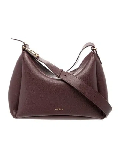 Pre-owned Polene Leather Shoulder Bag In Burgundy