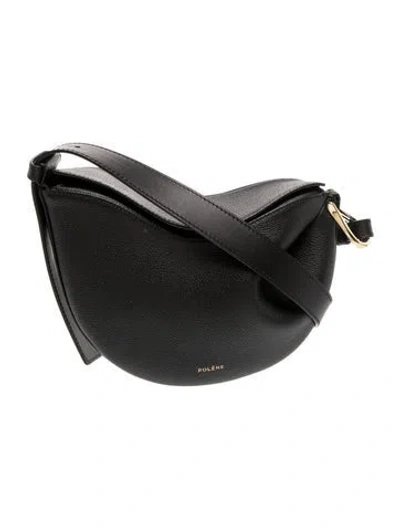 Pre-owned Polene Leather Tonca In Black