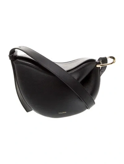 Pre-owned Polene Leather Tonca In Black