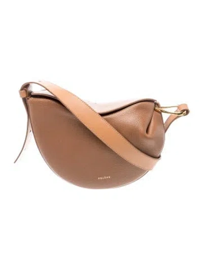Pre-owned Polene Leather Tonca In Brown