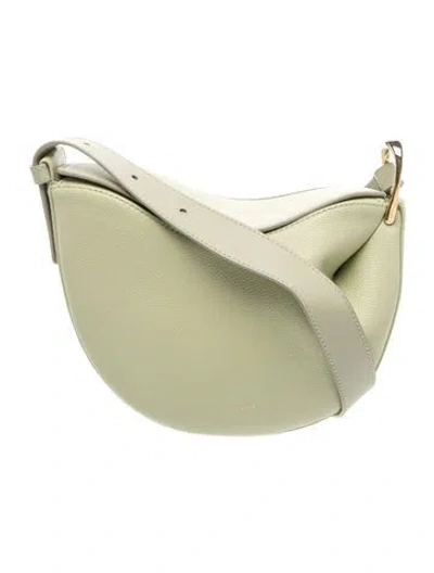 Pre-owned Polene Leather Tonca In Green/neutrals