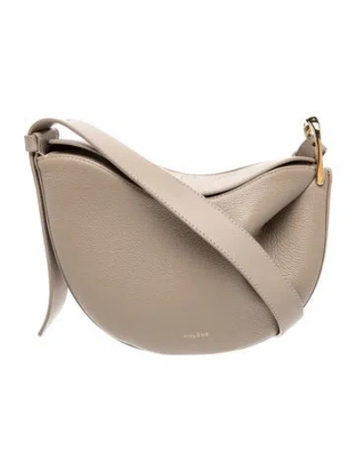 Pre-owned Polene Leather Tonca Small In Neutrals