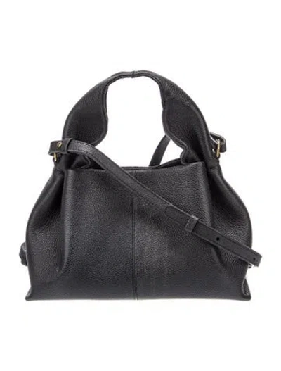 Pre-owned Polene Leather Top Handle Bag In Black