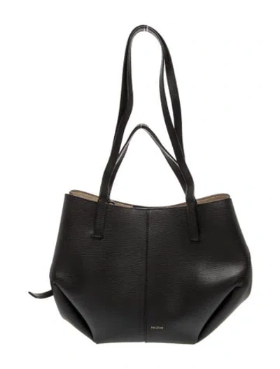 Pre-owned Polene Leather Top Handle Bag In Black