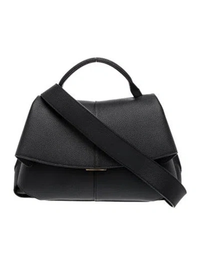 Pre-owned Polene Leather Top Handle Bag In Black
