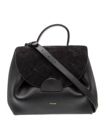 Pre-owned Polene Leather Top Handle Bag In Black