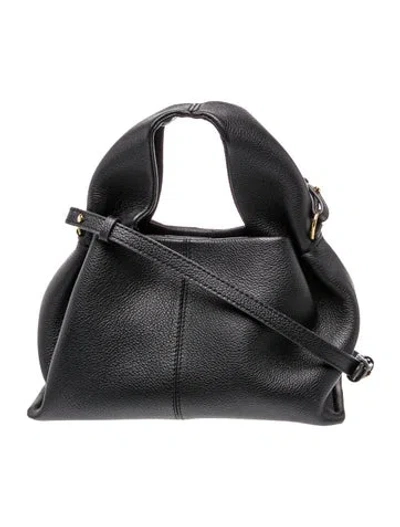 Pre-owned Polene Leather Top Handle Bag In Black