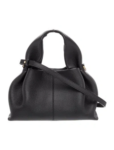 Pre-owned Polene Leather Top Handle Bag In Black