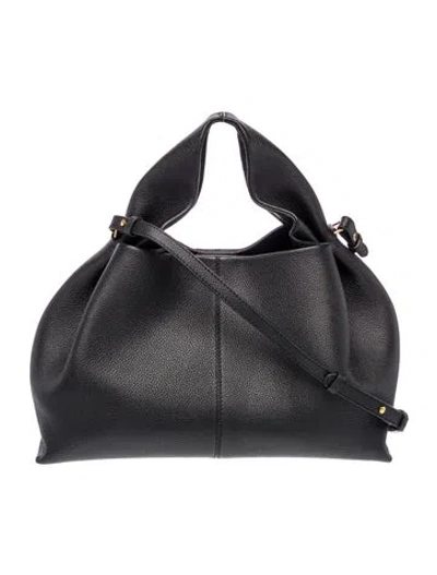 Pre-owned Polene Leather Top Handle Bag In Black