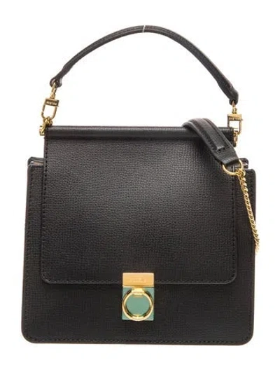 Pre-owned Polene Leather Top Handle Bag In Black
