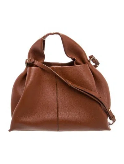 Pre-owned Polene Leather Top Handle Bag In Brown