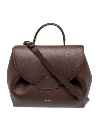Pre-owned Polene Leather Top Handle Bag In Brown