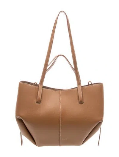 Pre-owned Polene Leather Top Handle Bag In Brown