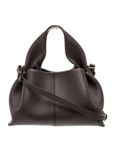 Pre-owned Polene Leather Top Handle Bag In Brown