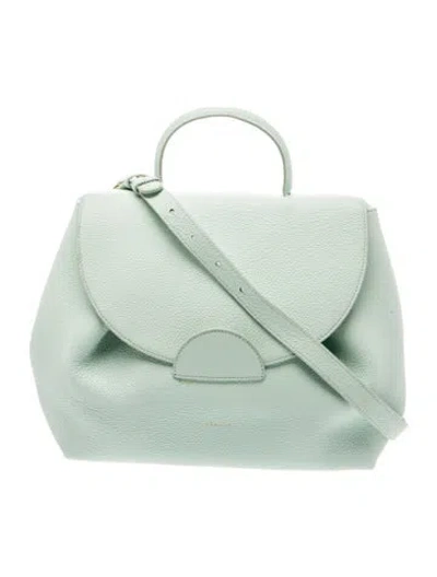 Pre-owned Polene Leather Top Handle Bag In Green