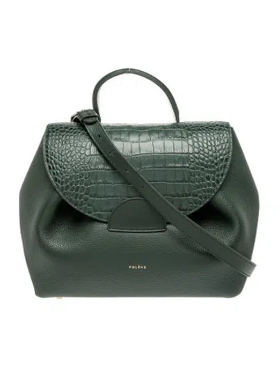 Pre-owned Polene Leather Top Handle Bag In Green