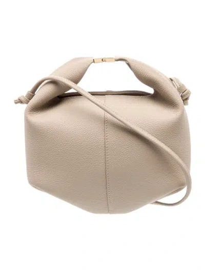 Pre-owned Polene Leather Top Handle Bag In Neutral