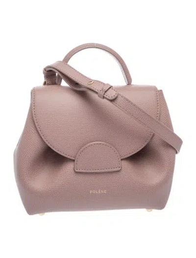 Pre-owned Polene Leather Top Handle Bag In Neutral
