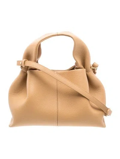 Pre-owned Polene Leather Top Handle Bag In Neutral