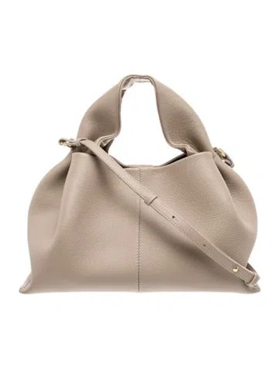 Pre-owned Polene Leather Top Handle Bag In Neutral