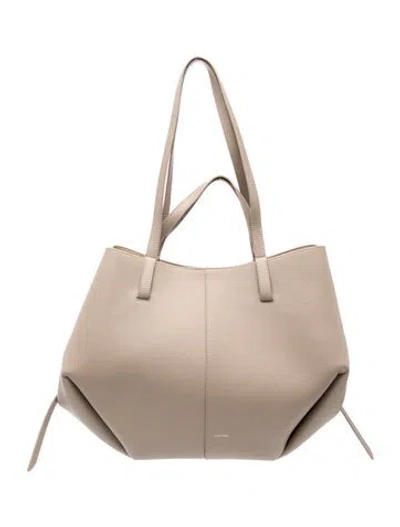 Pre-owned Polene Leather Top Handle Bag In Neutral