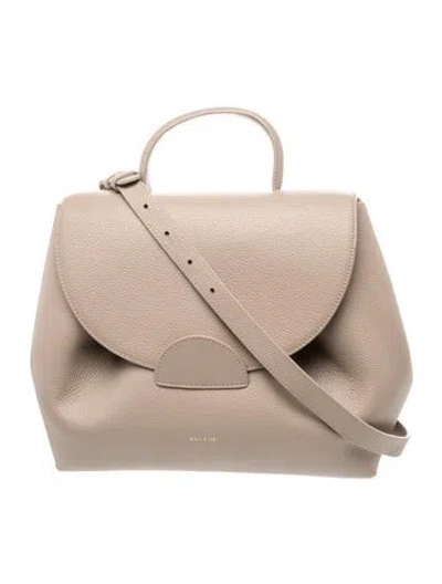 Pre-owned Polene Leather Top Handle Bag In Neutrals