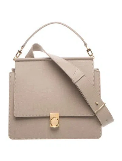 Pre-owned Polene Leather Top Handle Bag In Neutrals