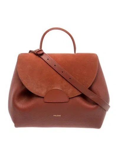 Pre-owned Polene Leather Top Handle Bag In Orange