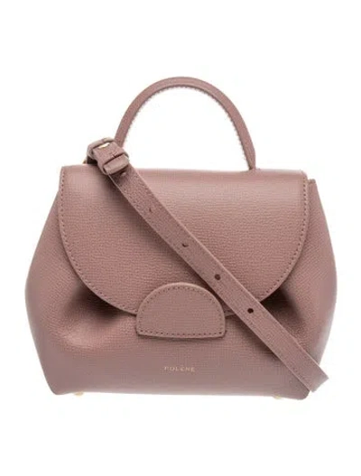 Pre-owned Polene Leather Top Handle Bag In Purple