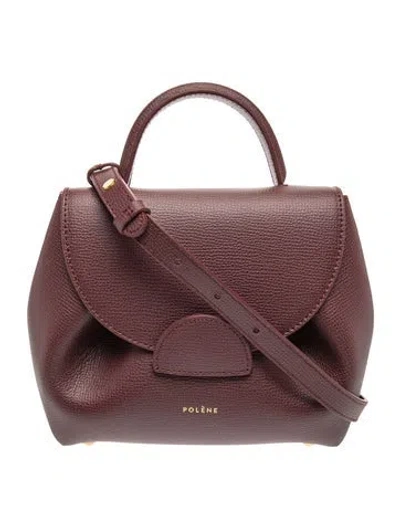 Pre-owned Polene Leather Top Handle Bag W/ Tags In Burgundy