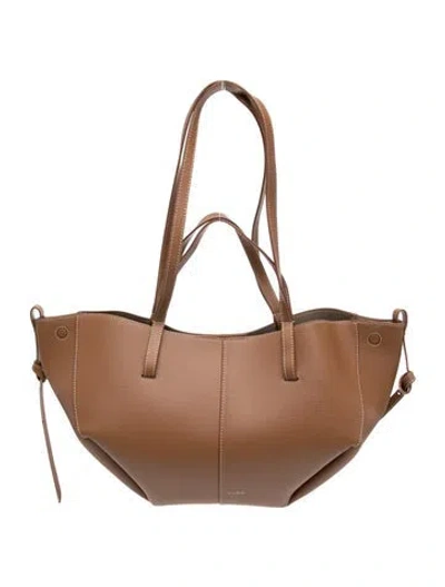 Pre-owned Polene Leather Tote In Brown