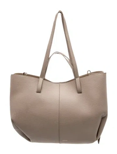 Pre-owned Polene Leather Tote In Neutral