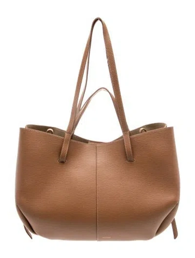 Pre-owned Polene Leather Tote In Neutrals