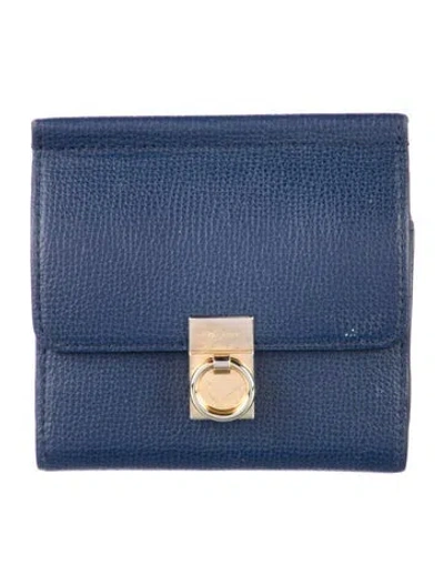 Pre-owned Polene Leather Wallet In Blue