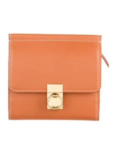 Pre-owned Polene Leather Wallet In Brown