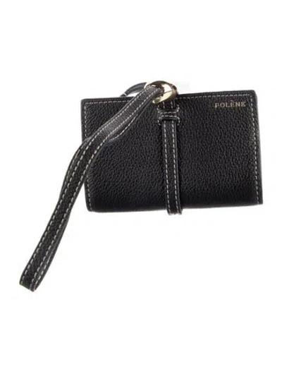 Pre-owned Polene Leather Wristlet In Black