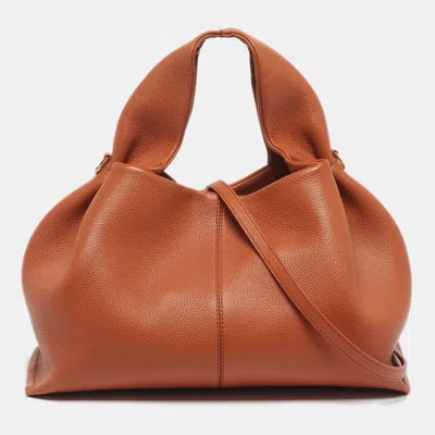 Pre-owned Polene Numéro Neuf Camel Brown Leather Hobo