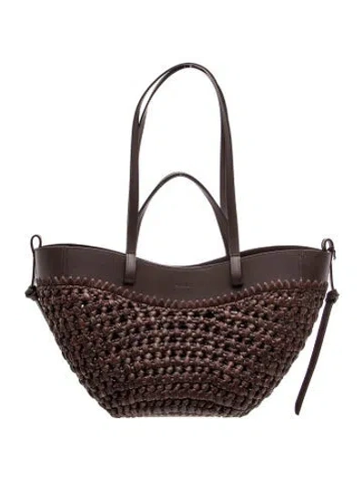 Pre-owned Polene Raffia Cyme In Brown