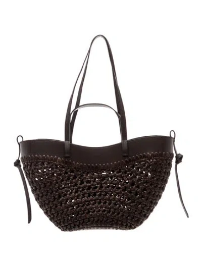 Pre-owned Polene Raffia Cyme Mini In Brown